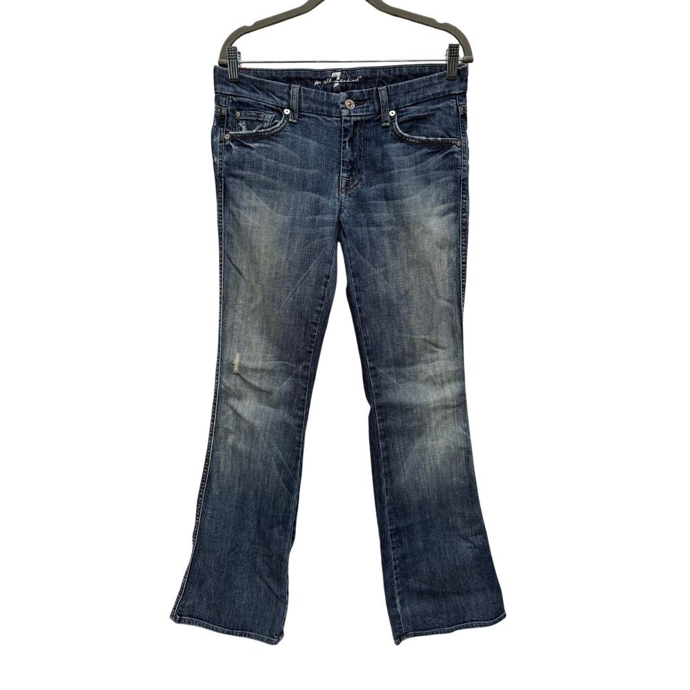 Vintage y2K 7 For All Mankind Flare Jeans Women's 26 Low Rise A Pocket 34"inseam